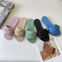 Solid Color Velcro Slippers