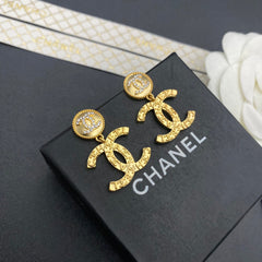 Vintage Double C Drop Earrings