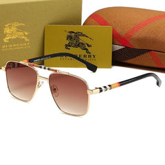 Fashion Plaid Double Bridge Sunglasses