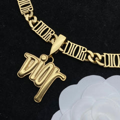 Fashion Letter Logo Pendant Necklace