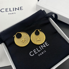 Elegant Gold Round Earrings