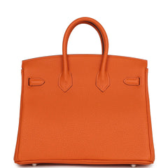 HE&ME Birkin 25 Orange Togo Palladium Hardware