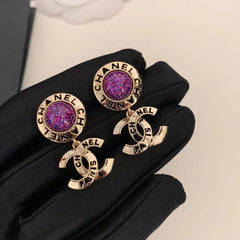 Fashion Purple Ball Earrings