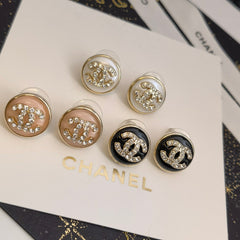 3-Color Elegant Round Stud Earrings