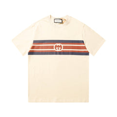 Apricot Stripe Print T-Shirt