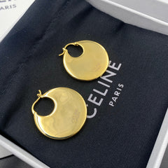 Elegant Gold Round Earrings