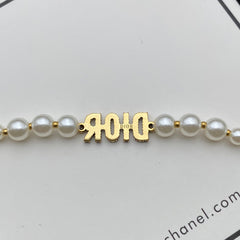 Zircon Alphabet Pearl Bracelet