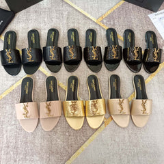 Classic Gold Signature Flat Slippers