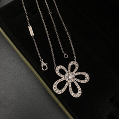 Flowerlace Pendant Cutout Necklace