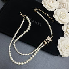 Double Crown Pearl Necklace