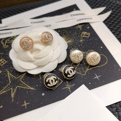 3-Color Elegant Round Stud Earrings