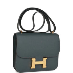 HE&ME Constance 18 Bleu Orage Epsom Gold Hardware