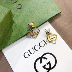 Vintage Leopard Logo Earrings