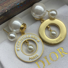 Letter Pearl Epoxy Earrings