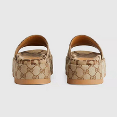 Platform Slippers With Double G Motif