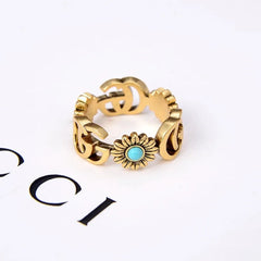 Double G flower ring