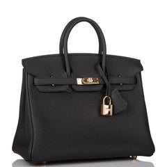 HE&ME Birkin 25 Black Togo Rose Gold Hardware