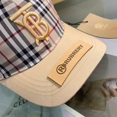 Classic Check Embroidered Letter Baseball Cap