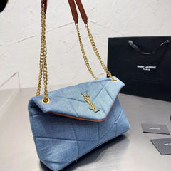 LouLou Puffer Washed Denim Bag