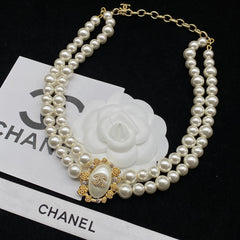 Elegant Double Pearl Necklace