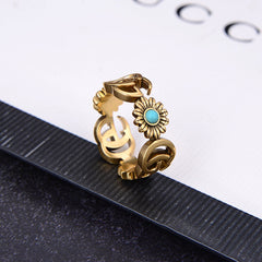 Double G flower ring