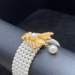 Vintage Bee Pearl Bracelet