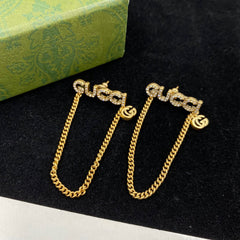 Chain Pendant Zircon Earrings