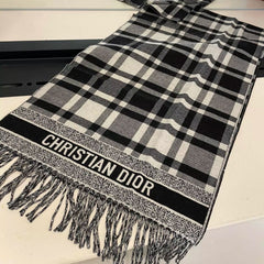 Classic Plaid Fringed Cashmere Scarf Shawl