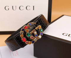 2 luxury double G irregular colored diamond belts