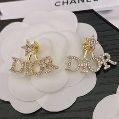 Zircon Star Letter Earrings