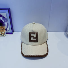 Versatile Letter Leather Trim Baseball Cap