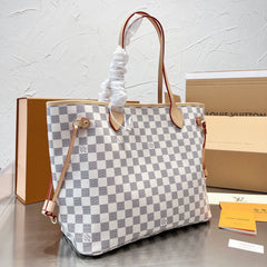 White Checkerboard Neverfull Medium Bag