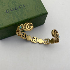 Double G Flower Open Bracelet