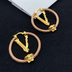 Vintage Diamond Hoop Earrings