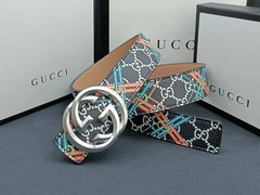 3 Colors luxury double G stripe calico belt