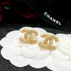 Golden Diamond Stud Earrings