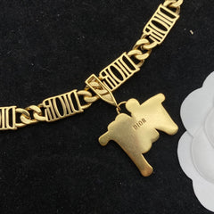 Fashion Letter Logo Pendant Necklace