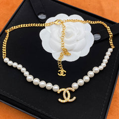 Creative Chain Stitching Pearl Necklace