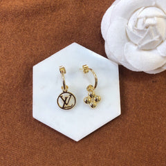 Flower & Logo Earrings