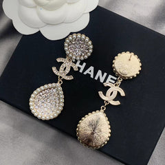 Full Diamond Pearl Earrings