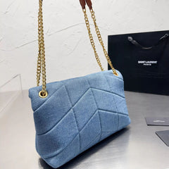 LouLou Puffer Washed Denim Bag