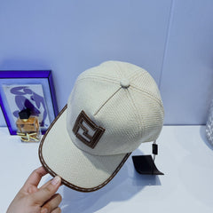 Versatile Letter Leather Trim Baseball Cap