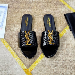 Classic Gold Signature Flat Slippers