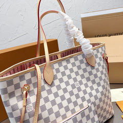 White Checkerboard Neverfull Medium Bag