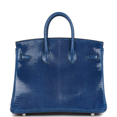 HE&ME Birkin 25 Bleu Saphir Lizard Palladium Hardware