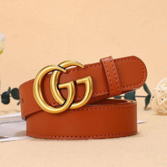 5 Colors Fashion Double G Letter Ladies Leather Belt