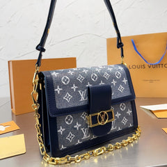 Jacquard Denim MM Handbag