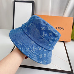 Irregular Jacquard Denim Bucket Hat