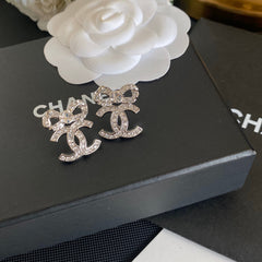 Elegant Bow Diamond Earrings