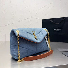 LouLou Puffer Washed Denim Bag